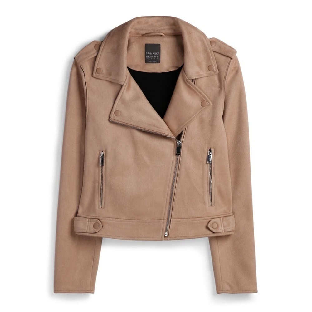 Faux Suede Moto Jacket Clean Girl Biker Core Boho Size 10 NWOT